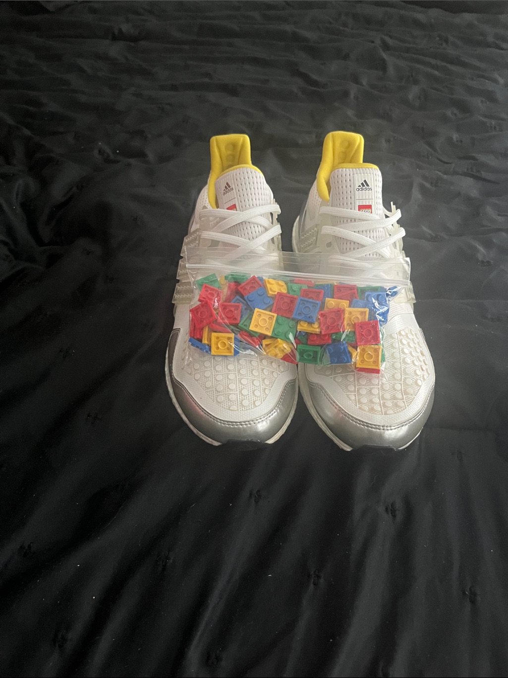 Adidas Men’s White Sneakers With Yellow Heel